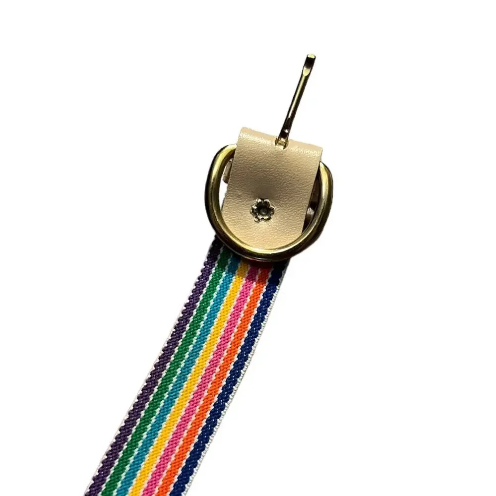Unbranded 32-36 Inch Rainbow Striped Elastic Belt Vintage 80s